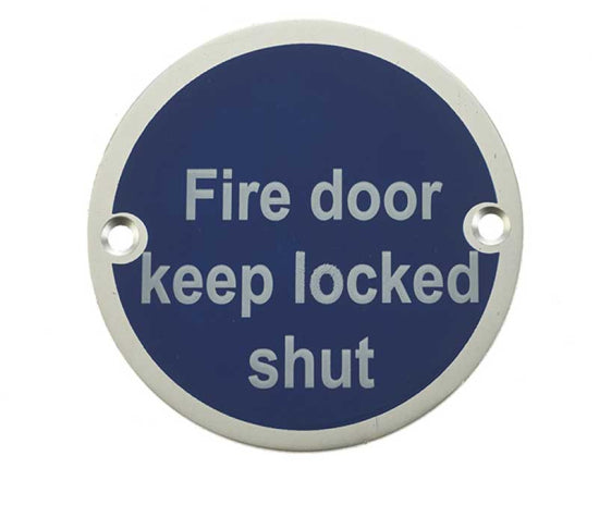 Stainless Steel Fire Door Keep Locked Shut 75mm Satin Anodised Aluminium