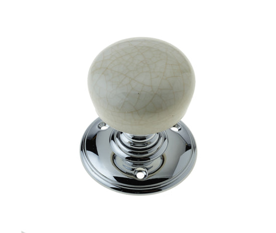 Jedo Porcelain Mortice Door Knobs Polished Chrome