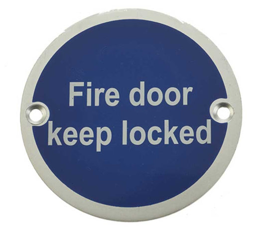 Stainless Steel Fire Door Locked 75mm Satin Anodised Aluminium