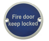 Stainless Steel Fire Door Locked 75mm Satin Anodised Aluminium