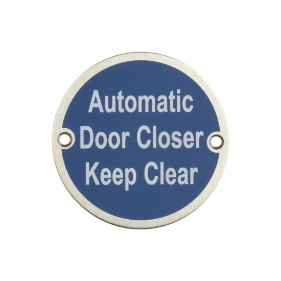 Stainless Steel Automatic Door Closer Keep Clear 75mm Satin Stainless Steel