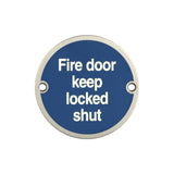 Stainless Steel Fire Door Keep Locked Shut 75mm Satin Stainless Steel