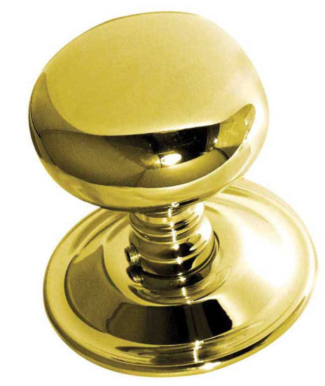 Jedo Mushroom Mortice Door Knobs 62mm Diameter 62mm Polished Brass