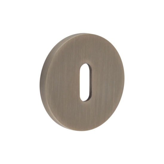 CR-R10 Antique Brass Standard Keyway Round Rose Escutcheon