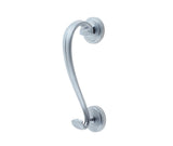 Jedo Sloane Door Knocker with Round Rose 196mm Satin Chrome