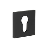 CR-U10 Black Euro Keyway Square Rose Escutcheon