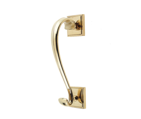 Jedo Sloane Door Knocker with Square Rose 196mm Polished Brass