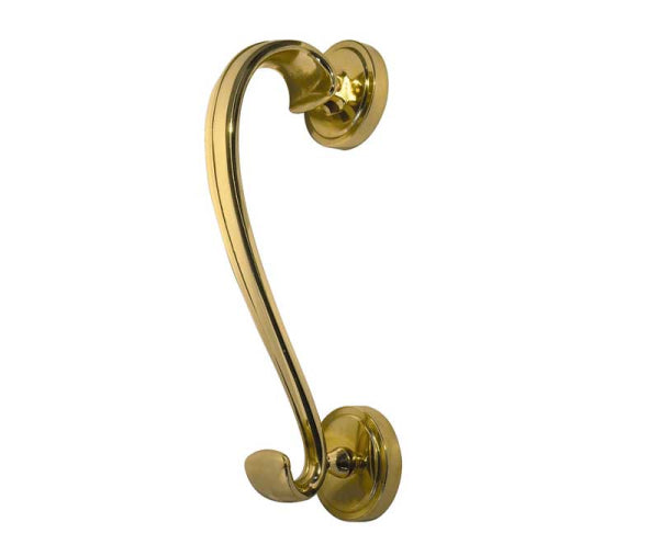 Jedo Sloane Door Knocker with Round Rose 196mm Polished Brass