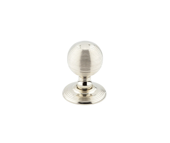 Jedo Reeded Mortice Door Knobs 62mm Polished Nickel