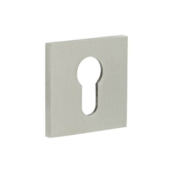 CR-U10 Satin Stainless Steel Euro Keyway Square Rose Escutcheon