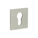 CR-U10 Satin Stainless Steel Euro Keyway Square Rose Escutcheon