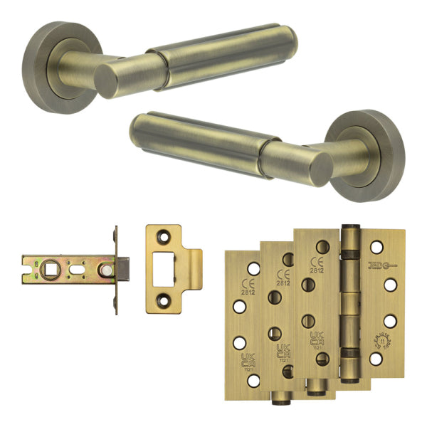 Complete Bloom Door Handle Pack - Internal Doors - Antique Brass