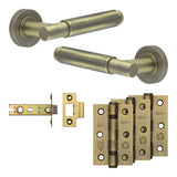 Complete Bloom Door Handle Pack - Internal Doors - Antique Brass