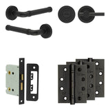 Complete Midtown Door Handle Pack - Bathroom - Black