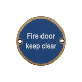 Stainless Steel Fire Door Keep Clear