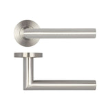 Julian Door Handle on Rose Grade 201 Satin Stainless Steel