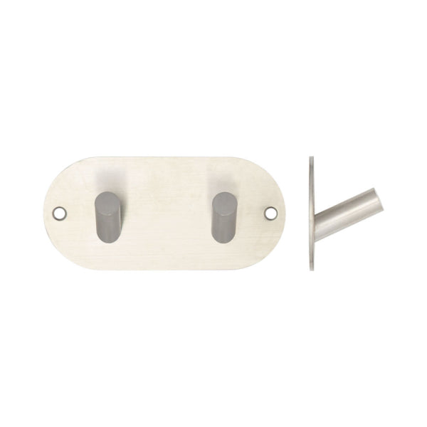 Double Robe Hook 90x45mm Satin Stainless Steel