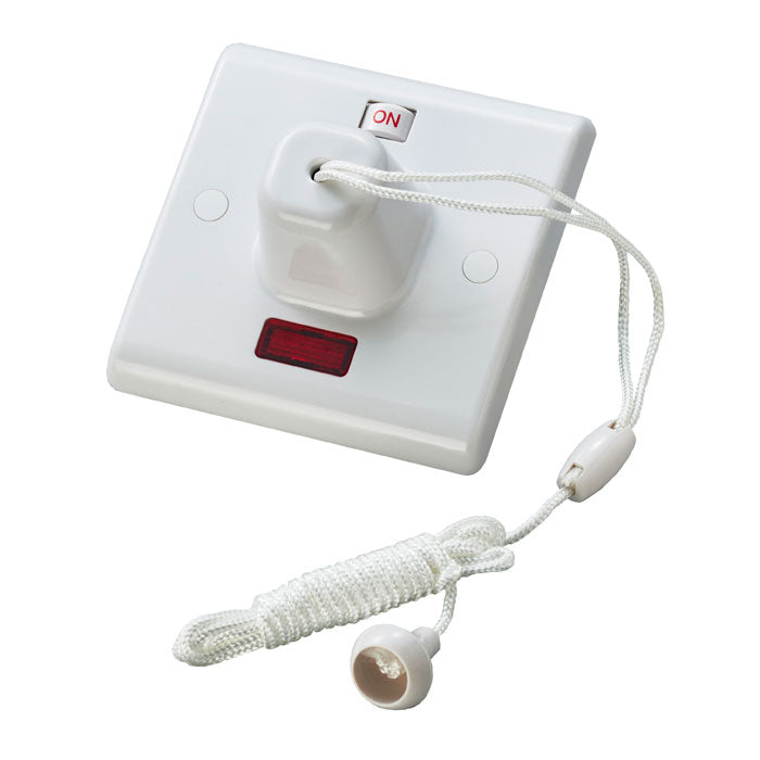 45 Amp Pull cord ceiling switch with neon