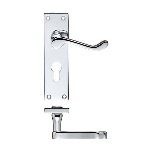 Project Victorian scroll lever on euro backplate -150mm x 40mm