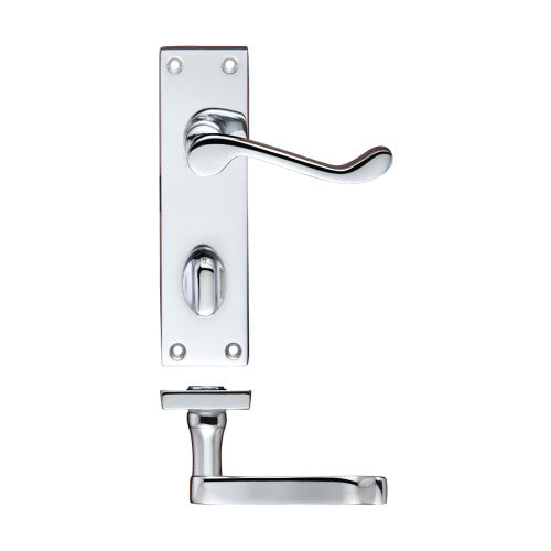 Project Victorian scroll lever on bathroom backplate -150mm x 40mm