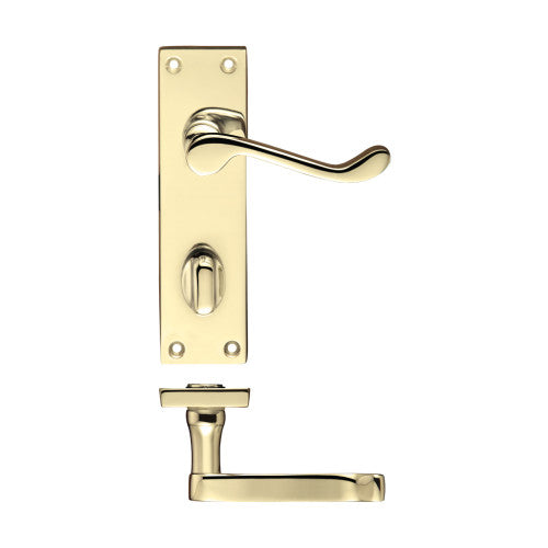 Project Victorian scroll lever on bathroom backplate -150mm x 40mm
