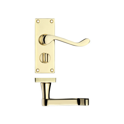 Project Victorian scroll lever on privacy backplate -114mm x 40mm