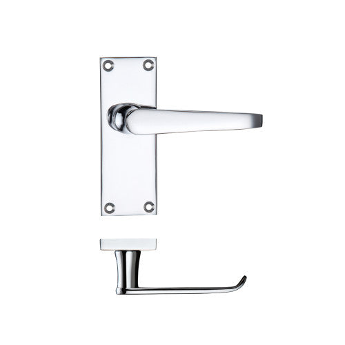 Project Victorian flat lever on latch backplate - 114 x 40mm