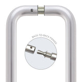 Pair of 19mm D Pull Handle 225mm c/w Back to Back Fixings
