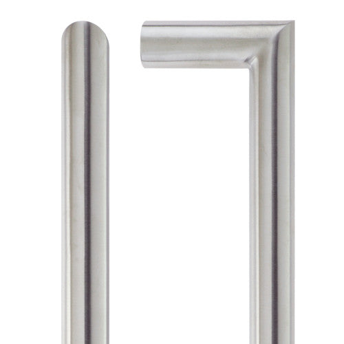 19mm Mitred Pull Handle - 425mm Centers - Grade 201 - Bolt Through Fixings