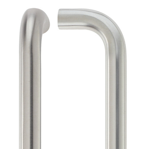 22mm D Pull Handle - 425mm Centers - Grade 304 - Bolt Through Fixings