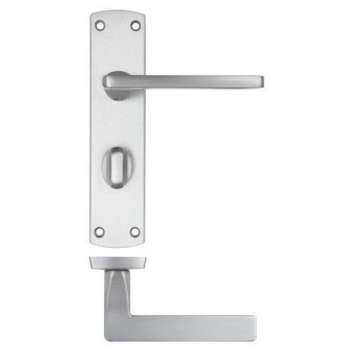 Leon lever on bathroom backplate