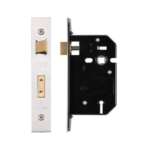 3 Lever Replacement SashLock - 64mm c/w Stainless Steel Forend and Strike - Keyed Alike 330