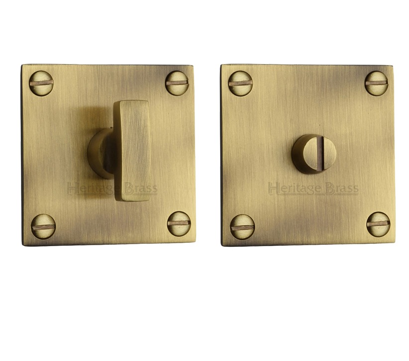 Heritage Brass Square 50mm X 50mm Turn & Release, Antique Brass