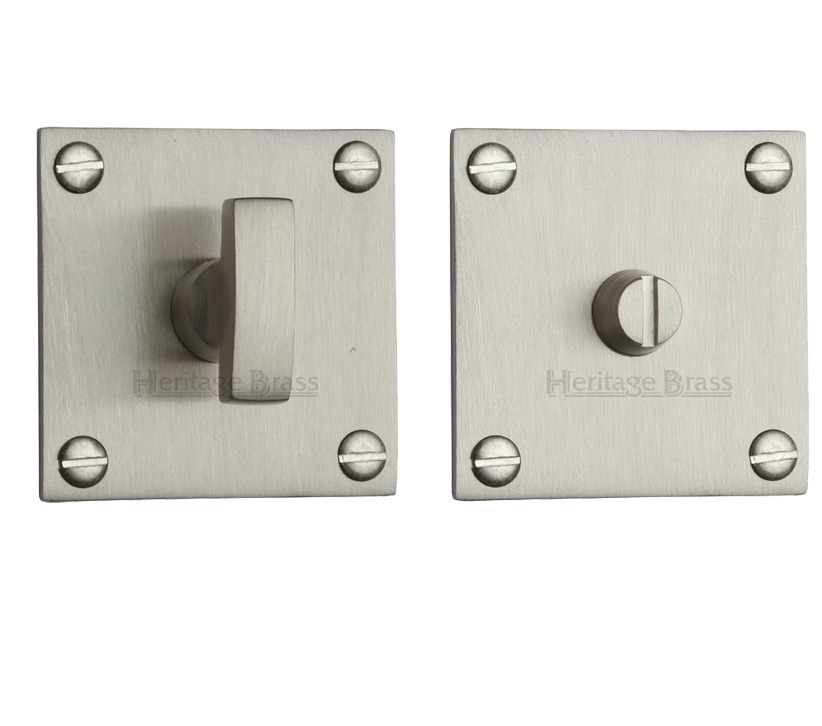 Heritage Brass Square 50mm X 50mm Turn & Release, Satin Nickel