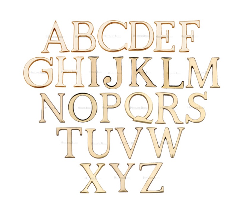 Heritage Brass A-z Pin Fix Letters (51mm – 2″), Polished Brass