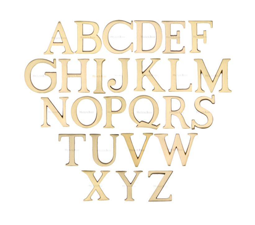 Heritage Brass A-z Pin Fix Letters (51mm – 2″), Satin Brass