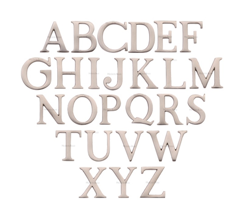 Heritage Brass A-z Pin Fix Letters (51mm – 2″), Satin Nickel