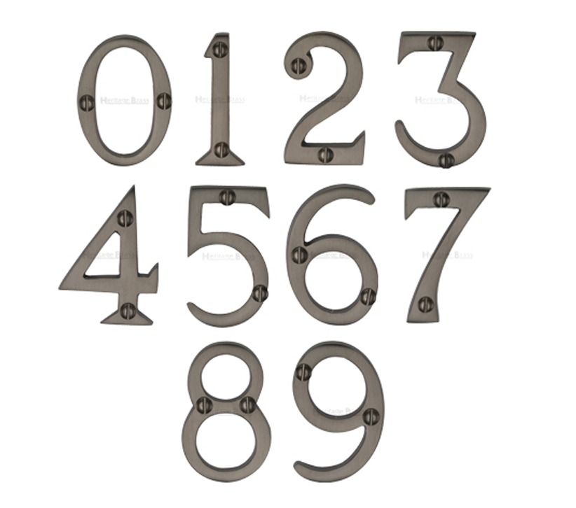 Heritage Brass 0-9 Screw Fixing Numerals (51mm – 2″), Matt Bronze
