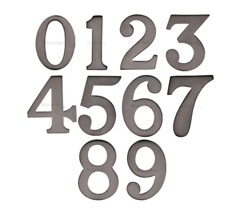 Heritage Brass 0-9 Self Adhesive Numerals (51mm – 2″), Matt Bronze