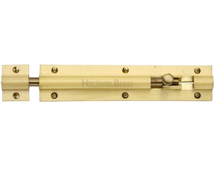 Heritage Brass Straight Barrel Door Bolt (4″, 6″ Or 8″ X 1 1/4″), Satin Brass
