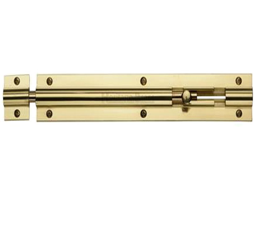 Heritage Brass Straight Barrel Door Bolt (4″, 6″ Or 8″ X 1 1/4″), Polished Brass