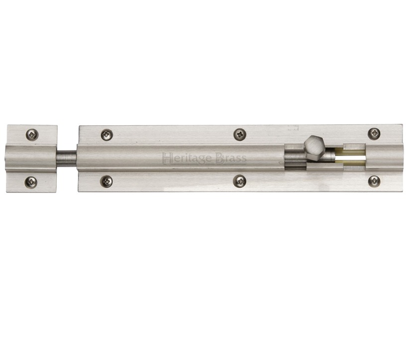 Heritage Brass Straight Barrel Door Bolt (4″, 6″ Or 8″ X 1 1/4″), Satin Nickel