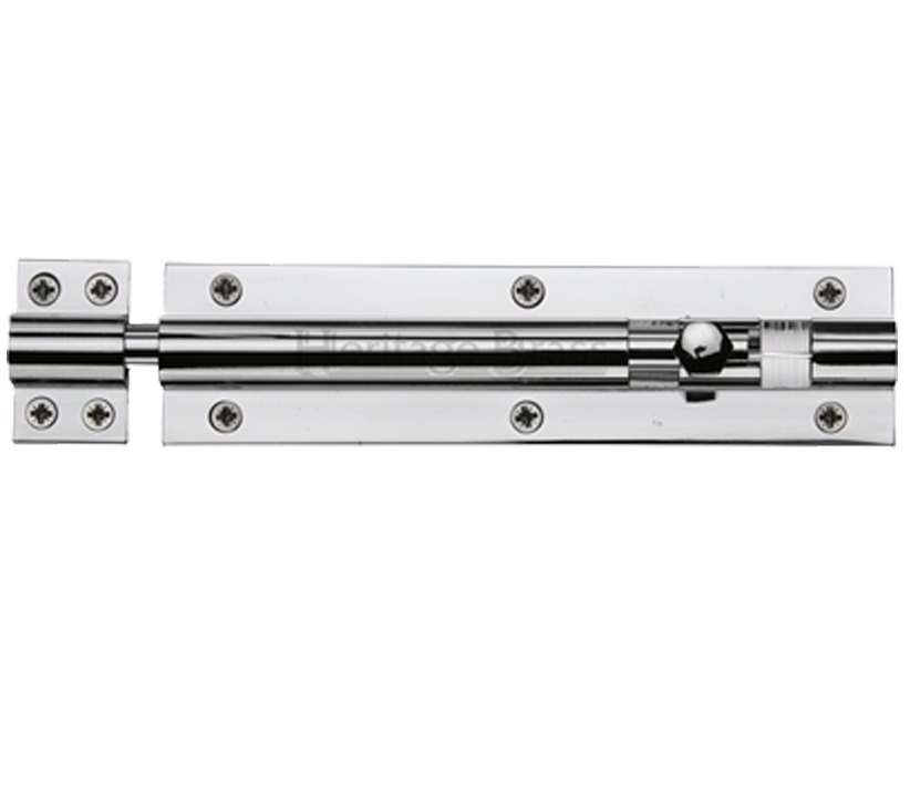 Heritage Brass Straight Barrel Door Bolt (4″, 6″ Or 8″ X 1 1/2″), Polished Chrome