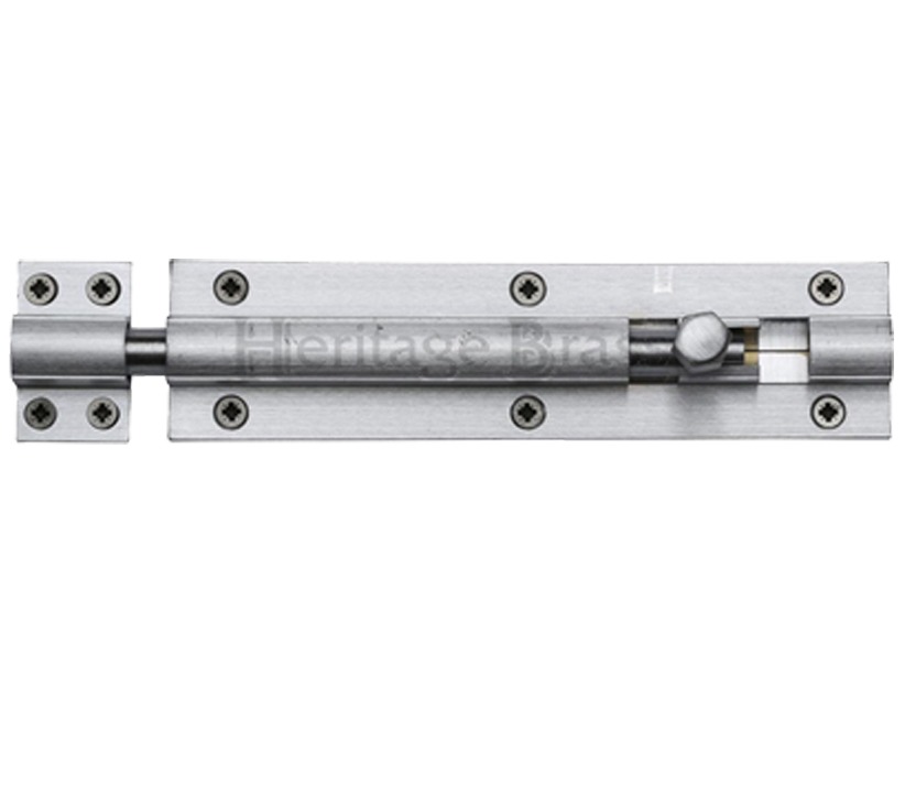 Heritage Brass Straight Barrel Door Bolt (4″, 6″ Or 8″ X 1 1/2″), Satin Chrome