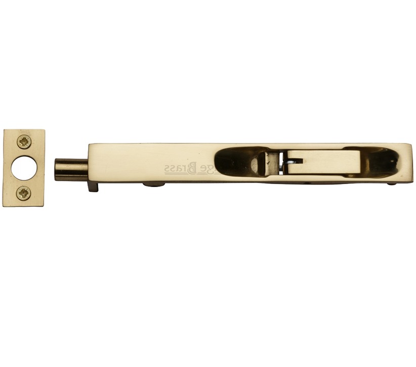 Heritage Brass Flush Fitting Lever Action Door Bolt (6″, 8″ Or 10″), Polished Brass