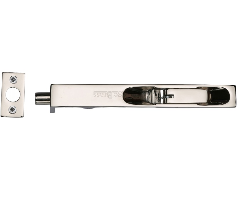 Heritage Brass Flush Fitting Lever Action Door Bolt (6″, 8″ Or 10″), Polished Nickel