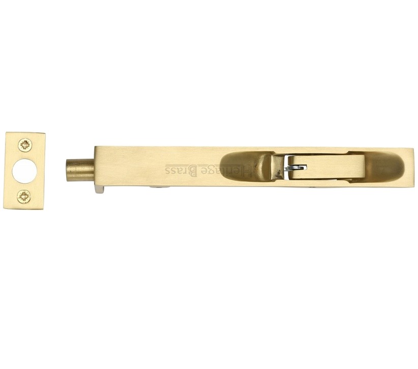 Heritage Brass Flush Fitting Lever Action Door Bolt (6″, 8″ Or 10″), Satin Brass