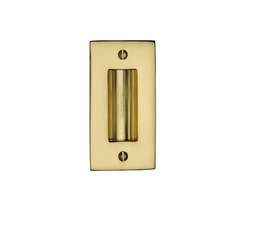 Heritage Brass Flush Pull Handle (102mm Or 152mm), Polished Brass