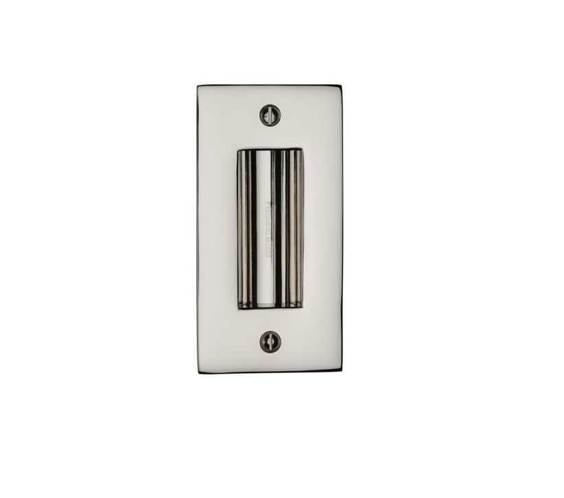 Heritage Brass Flush Pull Handle (102mm Or 152mm), Polished Nickel