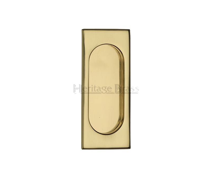 Heritage Brass Flush Pull Handle (105mm), Polished Brass